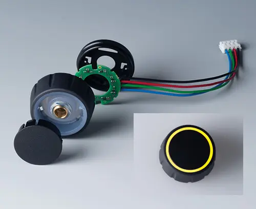 Jednotlivé části CONTROL-KNOBS s RGB podsvícením, osvětlení na horním povrchu