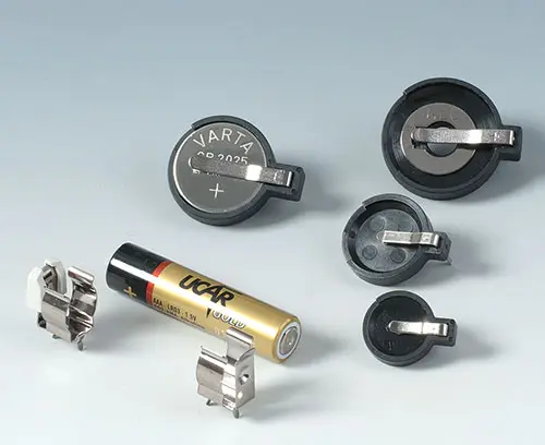 Battery clips and button cell holder