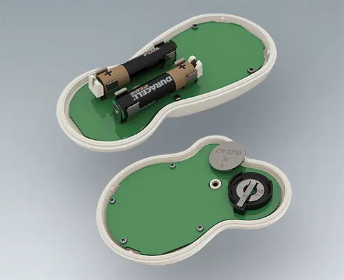Battery clips and button cell holder assembled (BLOB)