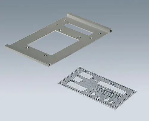 Placa de perfil de aluminio y placa frontal con espacios