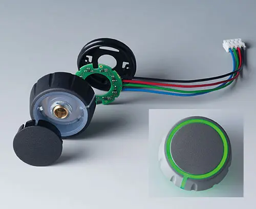 Composants de CONTROL-KNOBS avec lumière de fond RGB, éclairage de la bague avec repère