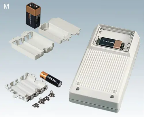 Battery compartments M: 4 x AA, 1 x 9 V, 2 x 9 V