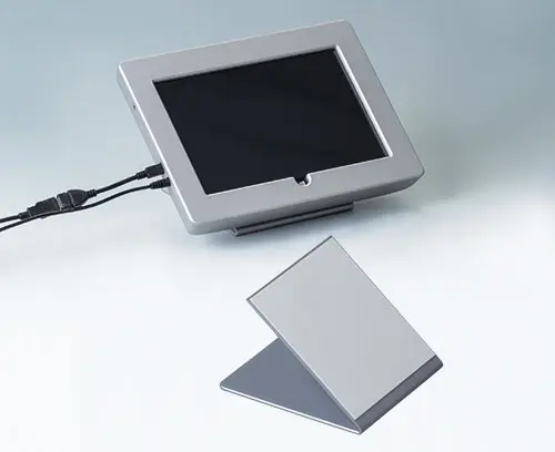 Installing a tablet plus tilt foot bar (INTERFACE-TERMINAL with aluminium front panel)