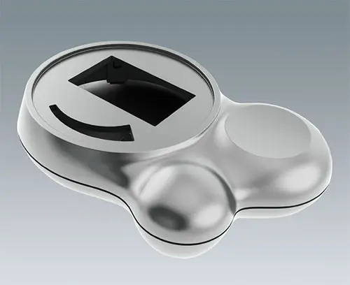 BLOB enclosure with metallic lacquer
