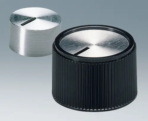 Knobs com parafuso de fixação lateral e tampa AL/placa